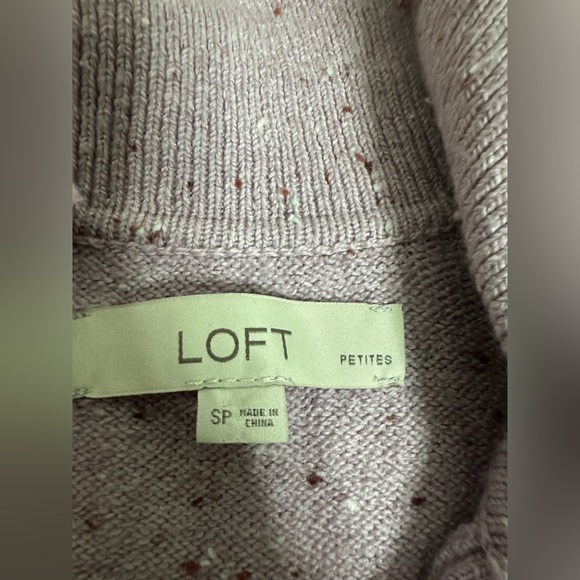LOFT purple speckled oversized sweater pullover size SP - Picture 7 of 7